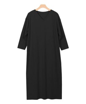 【ピエロ/Pierrot】 七分袖Vネックワンピース人気、トレンドファッション・服の通販 founy(ファニー) ファッション Fashion レディースファッション Fashion for Women ワンピース Dresses なめらか Smooth, Silky Texture シンプル Simple, Minimal プチプライス・低価格 Affordable / Budget Price |ID:prp329100004657716