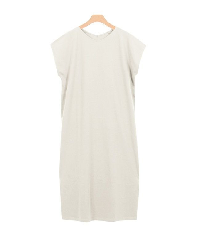 【ピエロ/Pierrot】の【アウトレットSALE!】Vネックフレンチスリーブワンピース インテリア・キッズ・メンズ・レディースファッション・服の通販 founy(ファニー) 　ファッション　Fashion　レディースファッション　Fashion for Women　ワンピース　Dresses　アウトレット　Outlet / Clearance　なめらか　Smooth, Silky Texture　プチプライス・低価格　Affordable / Budget Price　グレージュ|ID: prp329100004657719 ipo3291000000033695392