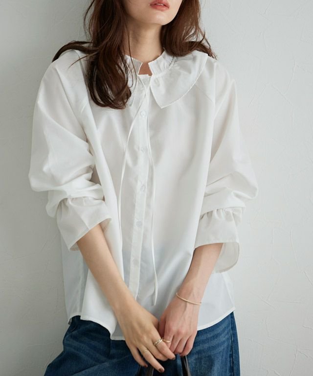 【ピエロ/Pierrot】のフリルカラーキャンディスリーブブラウス インテリア・キッズ・メンズ・レディースファッション・服の通販 founy(ファニー) https://founy.com/ ファッション Fashion レディースファッション Fashion for Women トップス・カットソー Cut & Sew Tops シャツ・ブラウス・オフィスカジュアル Elegant Blouses & Button-Ups インナー Innerwear ジャケット Jacket, Outerwear ストライプ Stripe, Striped Pattern スリーブ Sleeve, Long Sleeve / Short Sleeve フリル Frill, Ruffle プチプライス・低価格 Affordable / Budget Price 無地 Plain, Solid Color |ID: prp329100004684957 ipo3291000000034018703