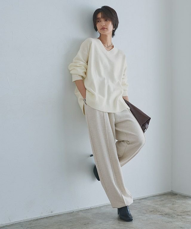 【ピエロ/Pierrot】のRASW 【コーデセット】Vネックニット×スウェットパンツ インテリア・キッズ・メンズ・レディースファッション・服の通販 founy(ファニー) ファッション Fashion レディースファッション Fashion for Women パンツ Pants & Trousers 送料無料 Free Shipping プチプライス・低価格 Affordable / Budget Price ベーシック Basic, Essential 166cm / 杢オートミール×オフホワイト / M|ID: prp329100004690008 ipo3291000000033870542