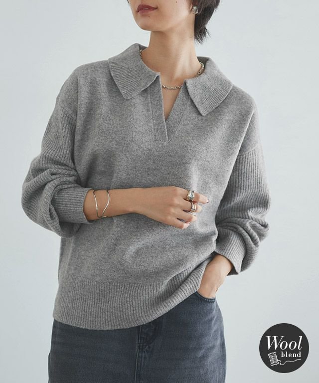 【ピエロ/Pierrot】のRASW ウールミックススキッパーポロニット 【KKfashionさんYouTube紹介アイテム】 インテリア・キッズ・メンズ・レディースファッション・服の通販 founy(ファニー) https://founy.com/ ファッション Fashion レディースファッション Fashion for Women トップス・カットソー Cut & Sew Tops ニット Knit Tops & Sweaters ショルダー Shoulder, Shoulder Strap スキッパー Skipper, Open Collar ドロップ Drop Shoulder, Dropped Style ハイネック High Neck, Mock Neck プチプライス・低価格 Affordable / Budget Price ミックス Mix, Mixed Style 畦 Ribbed Knit |ID: prp329100004690035 ipo3291000000035620298