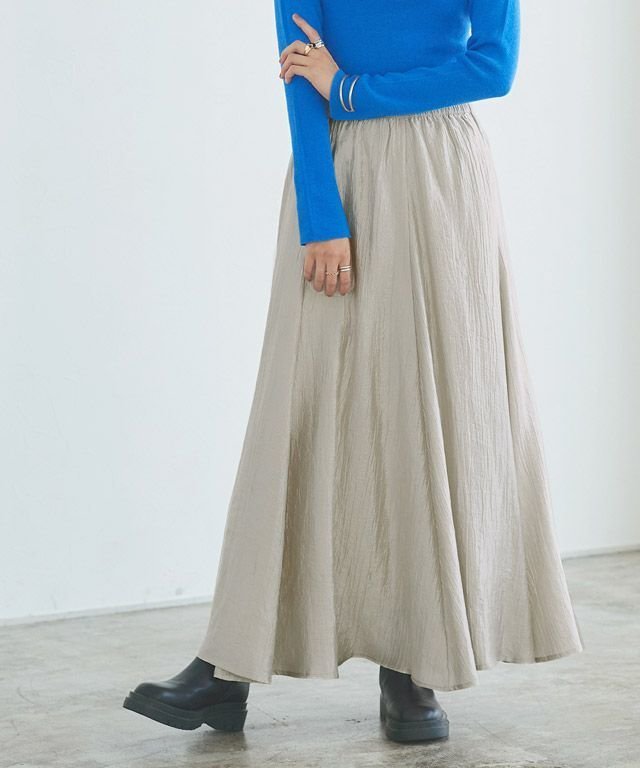 【ピエロ/Pierrot】のRASW シャイニーグロスフレアスカート インテリア・キッズ・メンズ・レディースファッション・服の通販 founy(ファニー) 　ファッション　Fashion　レディースファッション　Fashion for Women　スカート　Skirts　Aライン・フレアスカート　A-Line & Flared Skirts　シャイニー　Shiny, Glossy Finish　プチプライス・低価格　Affordable / Budget Price　ランダム　Random, Irregular　166cm / ライトベージュ / M|ID: prp329100004690036 ipo3291000000034516406