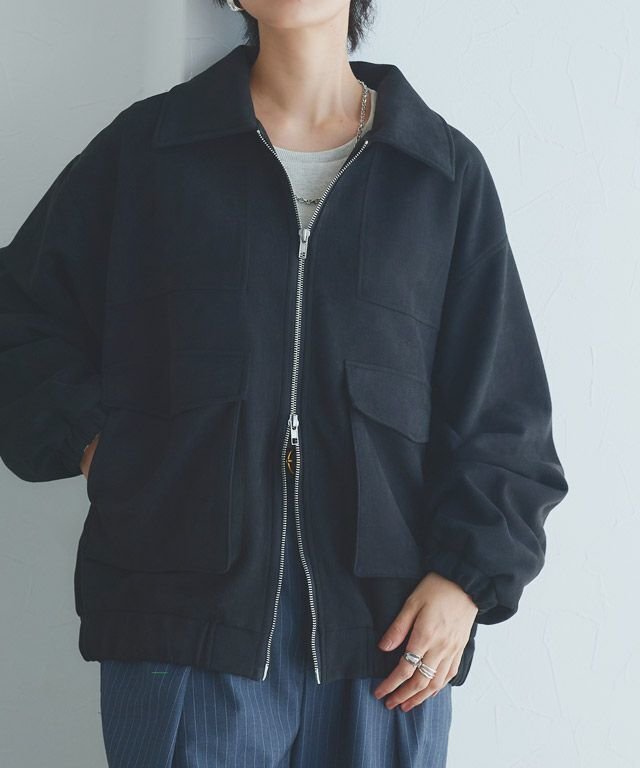 【ピエロ/Pierrot】のRASW フェイクスエードフライトジャケット インテリア・キッズ・メンズ・レディースファッション・服の通販 founy(ファニー) 　ファッション　Fashion　レディースファッション　Fashion for Women　アウター　Coat / Outerwear Collection　レディースジャケット・軽アウター　Jackets　送料無料　Free Shipping　プチプライス・低価格　Affordable / Budget Price　ポケット　Pocket, Pocket Detail　166cm / ブラック / M|ID: prp329100004690038 ipo3291000000033870634