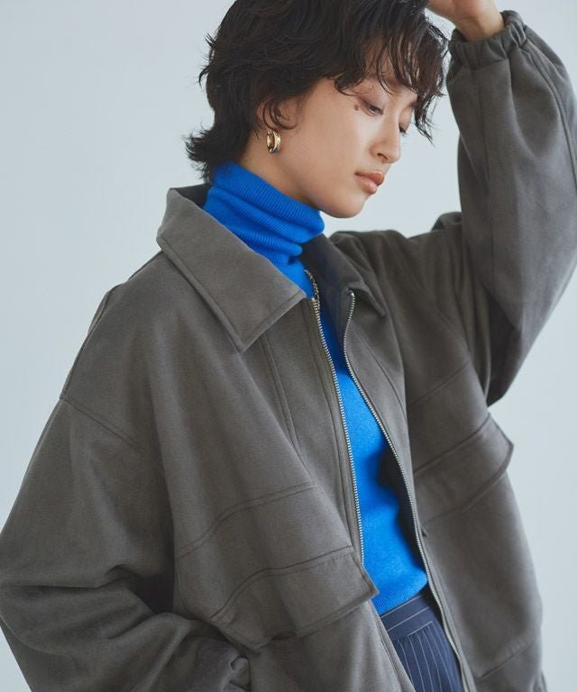 【ピエロ/Pierrot】のRASW フェイクスエードフライトジャケット インテリア・キッズ・メンズ・レディースファッション・服の通販 founy(ファニー) 　ファッション　Fashion　レディースファッション　Fashion for Women　アウター　Coat / Outerwear Collection　レディースジャケット・軽アウター　Jackets　送料無料　Free Shipping　プチプライス・低価格　Affordable / Budget Price　ポケット　Pocket, Pocket Detail　166cm / チャコール / M|ID: prp329100004690038 ipo3291000000035966297