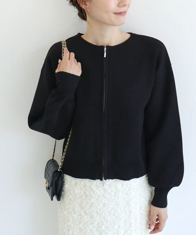 【ピエロ/Pierrot】のスポンジニットカーディガン インテリア・キッズ・メンズ・レディースファッション・服の通販 founy(ファニー) 　ファッション　Fashion　レディースファッション　Fashion for Women　トップス・カットソー　Cut & Sew Tops　ニット　Knit Tops & Sweaters　カーディガン・羽織り　Layered Style Cardigans　送料無料　Free Shipping　バランス　Balance, Style Balance　フェミニン　Feminine, Girly　プチプライス・低価格　Affordable / Budget Price　163cm / ブラック / M|ID: prp329100004690048 ipo3291000000033870676