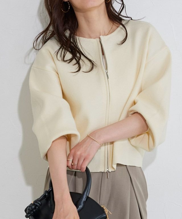 【ピエロ/Pierrot】のスポンジニットカーディガン インテリア・キッズ・メンズ・レディースファッション・服の通販 founy(ファニー) 　ファッション　Fashion　レディースファッション　Fashion for Women　トップス・カットソー　Cut & Sew Tops　ニット　Knit Tops & Sweaters　カーディガン・羽織り　Layered Style Cardigans　バランス　Balance, Style Balance　フェミニン　Feminine, Girly　プチプライス・低価格　Affordable / Budget Price　167cm / オフホワイト / M|ID: prp329100004690048 ipo3291000000034310390