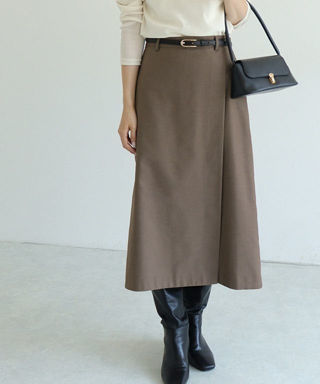 【ピエロ/Pierrot】のラップ風ナロースカート インテリア・キッズ・メンズ・レディースファッション・服の通販 founy(ファニー) ファッション Fashion レディースファッション Fashion for Women スカート Skirts シンプル Simple, Minimal トレンド Trend, Trending Now フェミニン Feminine, Girly プチプライス・低価格 Affordable / Budget Price ミドル Middle Length, Mid Height ラップ Wrap, Wrap Design ループ Loop, Loop Knit 163cm / モカ / M|ID: prp329100004700670 ipo3291000000034497283