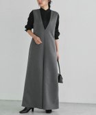 【ピエロ/Pierrot】のVネックフレアヘムオールインワン 162cm / 杢チャコール / M|ID:prp329100004700672