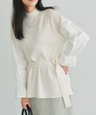 【ピエロ/Pierrot】のベルト付きドッキングニット 人気、トレンドファッション・服の通販 founy(ファニー) ファッション Fashion レディースファッション Fashion for Women トップス・カットソー Cut & Sew Tops ニット Knit Tops & Sweaters ベルト&ウエストマーク Belts & Waist Accessories 送料無料 Free Shipping ギャザー Gathered, Ruffled スリット Slit, Slit Detail スリーブ Sleeve, Long Sleeve / Short Sleeve ドッキング Docking, Mixed Material プチプライス・低価格 Affordable / Budget Price thumbnail 162cm / オフホワイト / M|ID: prp329100004707165 ipo3291000000033997004