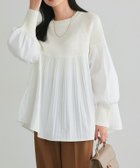 【ピエロ/Pierrot】のプリーツ切り替えニット 人気、トレンドファッション・服の通販 founy(ファニー) ファッション Fashion レディースファッション Fashion for Women トップス・カットソー Cut & Sew Tops ニット Knit Tops & Sweaters 送料無料 Free Shipping シンプル Simple, Minimal スリーブ Sleeve, Long Sleeve / Short Sleeve プチプライス・低価格 Affordable / Budget Price プリーツ Pleats, Pleated ボトム Bottoms, Lower Wear thumbnail 162cm / オフホワイト / M|ID: prp329100004707166 ipo3291000000033997015