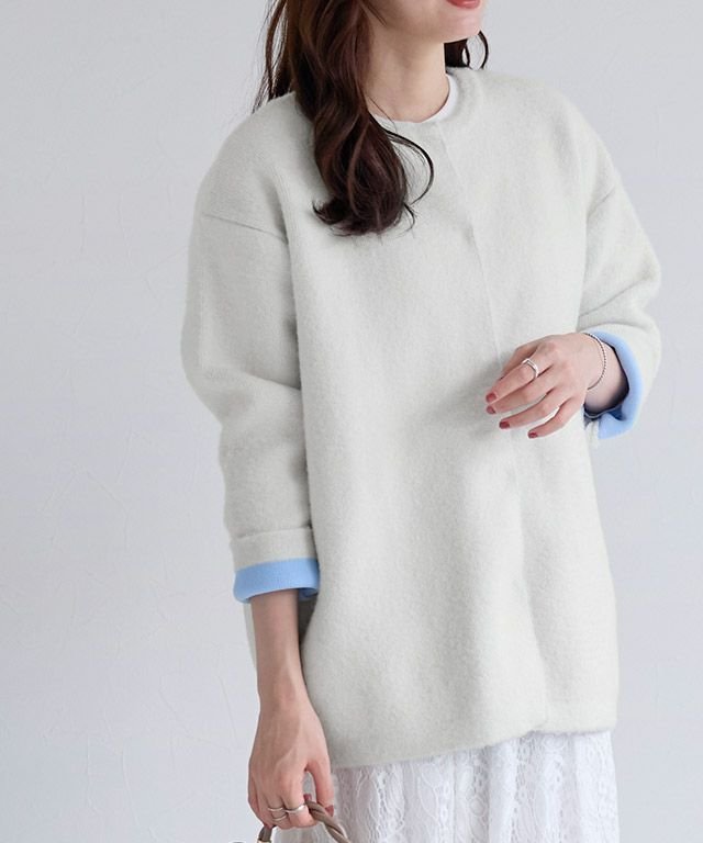 【ピエロ/Pierrot】のコクーンノーカラーコーディガン 人気、トレンドファッション・服の通販 founy(ファニー) 　ファッション　Fashion　レディースファッション　Fashion for Women　アウター　Coat / Outerwear Collection　レディースジャケット・軽アウター　Jackets　送料無料　Free Shipping　おすすめ　Recommended / Our Picks　インナー　Innerwear　コンパクト　Compact, Small Size　コーディガン　Coatigan, Knit Coat　ストレート　Straight, Straight Cut　タートル　Turtleneck, Turtle Collar　バランス　Balance, Style Balance　プチプライス・低価格　Affordable / Budget Price　ボトム　Bottoms, Lower Wear　 other-1|ID: prp329100004707168 ipo3291000000033997020