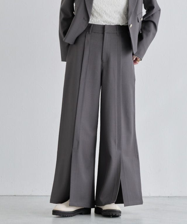 【ピエロ/Pierrot】のECLAM フロントスリットワイドパンツ インテリア・キッズ・メンズ・レディースファッション・服の通販 founy(ファニー) https://founy.com/ ファッション Fashion レディースファッション Fashion for Women パンツ Pants & Trousers おすすめ Recommended / Our Picks カットソー Cut and Sewn Top シンプル Simple, Minimal ジャケット Jacket, Outerwear スタイリッシュ Stylish, Fashionable スリット Slit, Slit Detail セットアップ Set-Up, Coordinated Outfit センター Center, Center Line トレンド Trend, Trending Now プチプライス・低価格 Affordable / Budget Price ロング Long, Long-Length ワイド Wide, Wide Fit 切替 Switching, Contrast Panel |ID: prp329100004709624 ipo3291000000036125931