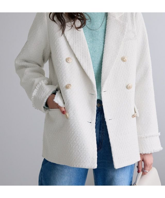 【ピエロ/Pierrot】の選べる柄テーラードジャケット【木村えりなさんYouTube紹介アイテム】 インテリア・キッズ・メンズ・レディースファッション・服の通販 founy(ファニー) 　ファッション　Fashion　レディースファッション　Fashion for Women　アウター　Coat / Outerwear Collection　レディースジャケット・軽アウター　Jackets　テーラードジャケット / 通勤・きれいめスタイル　Tailored Jackets & Blazers　ジャケット　Jacket, Outerwear　ツイード　Twill, Twill Weave　プチプライス・低価格　Affordable / Budget Price　エレガント 上品　Elegant　167cm / ツイード / オフホワイト / M|ID: prp329100004709656 ipo3291000000034649807