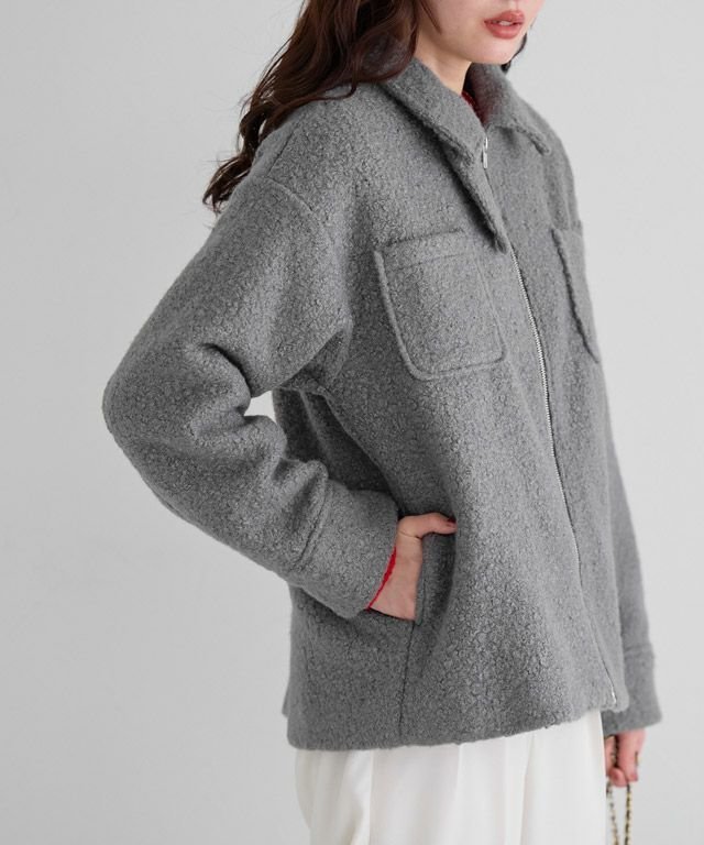 【ピエロ/Pierrot】のブークレステンカラーミドル丈コート インテリア・キッズ・メンズ・レディースファッション・服の通販 founy(ファニー) ファッション Fashion レディースファッション Fashion for Women アウター Coat / Outerwear Collection コート・ロングコート・ピーコート Long Coats, Peacoats & More レディースジャケット・軽アウター Jackets シンプル Simple, Minimal スタンド Stand Collar, Upright Stand プチプライス・低価格 Affordable / Budget Price ポケット Pocket, Pocket Detail 167cm / チャコール / M|ID: prp329100004714444 ipo3291000000034606831