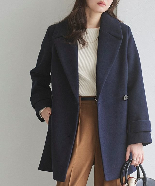 【ピエロ/Pierrot】のメルトンPコート インテリア・キッズ・メンズ・レディースファッション・服の通販 founy(ファニー) 　ファッション　Fashion　レディースファッション　Fashion for Women　アウター　Coat / Outerwear Collection　コート・ロングコート・ピーコート　Long Coats, Peacoats & More　レディースジャケット・軽アウター　Jackets　Pコート　Pea Coats　送料無料　Free Shipping　プチプライス・低価格　Affordable / Budget Price　ミドル　Middle Length, Mid Height　メルトン　Melton, Heavy Wool　エレガント 上品　Elegant　メルトンPコート|ID: prp329100004714457 ipo3291000000034059637