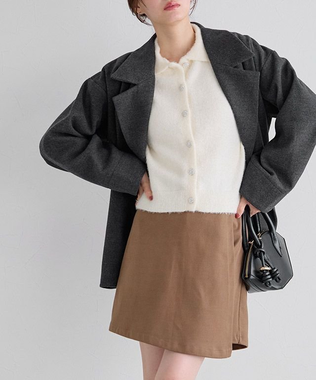 【ピエロ/Pierrot】のメルトンPコート インテリア・キッズ・メンズ・レディースファッション・服の通販 founy(ファニー) 　ファッション　Fashion　レディースファッション　Fashion for Women　アウター　Coat / Outerwear Collection　コート・ロングコート・ピーコート　Long Coats, Peacoats & More　レディースジャケット・軽アウター　Jackets　Pコート　Pea Coats　送料無料　Free Shipping　プチプライス・低価格　Affordable / Budget Price　ミドル　Middle Length, Mid Height　メルトン　Melton, Heavy Wool　エレガント 上品　Elegant　167cm / 杢チャコール / M|ID: prp329100004714457 ipo3291000000034059639