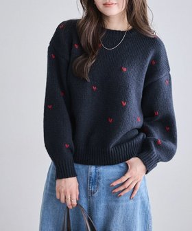 【ピエロ/Pierrot】 ハート刺繍ニット人気、トレンドファッション・服の通販 founy(ファニー) ファッション Fashion レディースファッション Fashion for Women トップス・カットソー Cut & Sew Tops ニット Knit Tops & Sweaters 送料無料 Free Shipping シンプル Simple, Minimal プチプライス・低価格 Affordable / Budget Price エレガント 上品 Elegant |ID:prp329100004718321