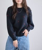 【ピエロ/Pierrot】のハート刺繍ニット 【shiho channelさん紹介アイテム】 166cm / ネイビー×レッド / M|ID: prp329100004718321 ipo3291000000034474983