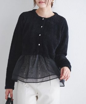 【ピエロ/Pierrot】 ドッキングショートシャギーニット 【10月中旬頃より順次発送】人気、トレンドファッション・服の通販 founy(ファニー) ファッション Fashion レディースファッション Fashion for Women トップス・カットソー Cut & Sew Tops ニット Knit Tops & Sweaters 送料無料 Free Shipping オーガンジー Organza Fabric ドッキング Docking, Mixed Material パール Pearl, Pearl Accent ビジュー Bijou, Jewel-like Accent フェミニン Feminine, Girly プチプライス・低価格 Affordable / Budget Price ペプラム Peplum, Flared Hem |ID:prp329100004722860
