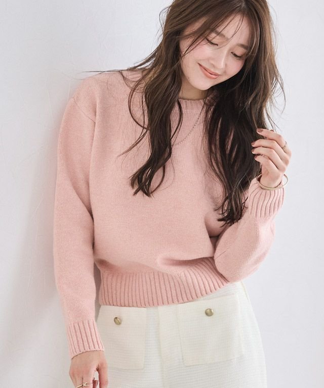 【ピエロ/Pierrot】のネックが選べる無地ラメクロップド丈ニット【木村えりなさんYouTube紹介アイテム】 インテリア・キッズ・メンズ・レディースファッション・服の通販 founy(ファニー) 　ファッション　Fashion　レディースファッション　Fashion for Women　トップス・カットソー　Cut & Sew Tops　ニット　Knit Tops & Sweaters　クロップド　Cropped, Short Length　シンプル　Simple, Minimal　プチプライス・低価格　Affordable / Budget Price　無地　Plain, Solid Color　166cm / ラメ / ピンク / クルーネック / M|ID: prp329100004722863 ipo3291000000034746553