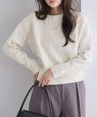 【ピエロ/Pierrot】のネックが選べる無地ラメクロップド丈ニット【木村えりなさんYouTube紹介アイテム】 人気、トレンドファッション・服の通販 founy(ファニー) ファッション Fashion レディースファッション Fashion for Women トップス・カットソー Cut & Sew Tops ニット Knit Tops & Sweaters クロップド Cropped, Short Length シンプル Simple, Minimal プチプライス・低価格 Affordable / Budget Price 無地 Plain, Solid Color thumbnail 166cm / ラメ / オフホワイト / クルーネック / M|ID: prp329100004722863 ipo3291000000035913605