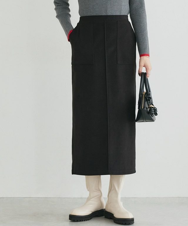 【ピエロ/Pierrot】のカット起毛ポケットIラインスカート インテリア・キッズ・メンズ・レディースファッション・服の通販 founy(ファニー) 　ファッション　Fashion　レディースファッション　Fashion for Women　スカート　Skirts　送料無料　Free Shipping　シンプル　Simple, Minimal　スニーカー　Sneakers, Trainers　フロント　Front, Front Design　プチプライス・低価格　Affordable / Budget Price　ポケット　Pocket, Pocket Detail　167cm / ブラック / M|ID: prp329100004730004 ipo3291000000034169518