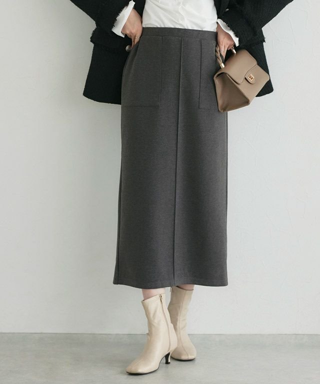 【ピエロ/Pierrot】のカット起毛ポケットIラインスカート インテリア・キッズ・メンズ・レディースファッション・服の通販 founy(ファニー) 　ファッション　Fashion　レディースファッション　Fashion for Women　スカート　Skirts　送料無料　Free Shipping　シンプル　Simple, Minimal　スニーカー　Sneakers, Trainers　フロント　Front, Front Design　プチプライス・低価格　Affordable / Budget Price　ポケット　Pocket, Pocket Detail　167cm / 杢チャコール / M|ID: prp329100004730004 ipo3291000000034169520