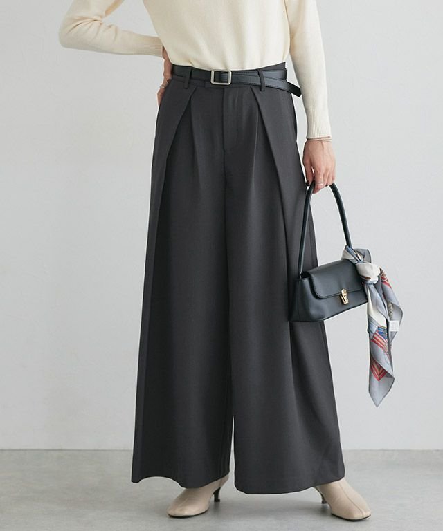 【ピエロ/Pierrot】のインタックワイドパンツ 人気、トレンドファッション・服の通販 founy(ファニー) 　ファッション　Fashion　レディースファッション　Fashion for Women　パンツ　Pants & Trousers　送料無料　Free Shipping　フロント　Front, Front Design　プチプライス・低価格　Affordable / Budget Price　ワイド　Wide, Wide Fit　エレガント 上品　Elegant　 other-1|ID: prp329100004736119 ipo3291000000034212051