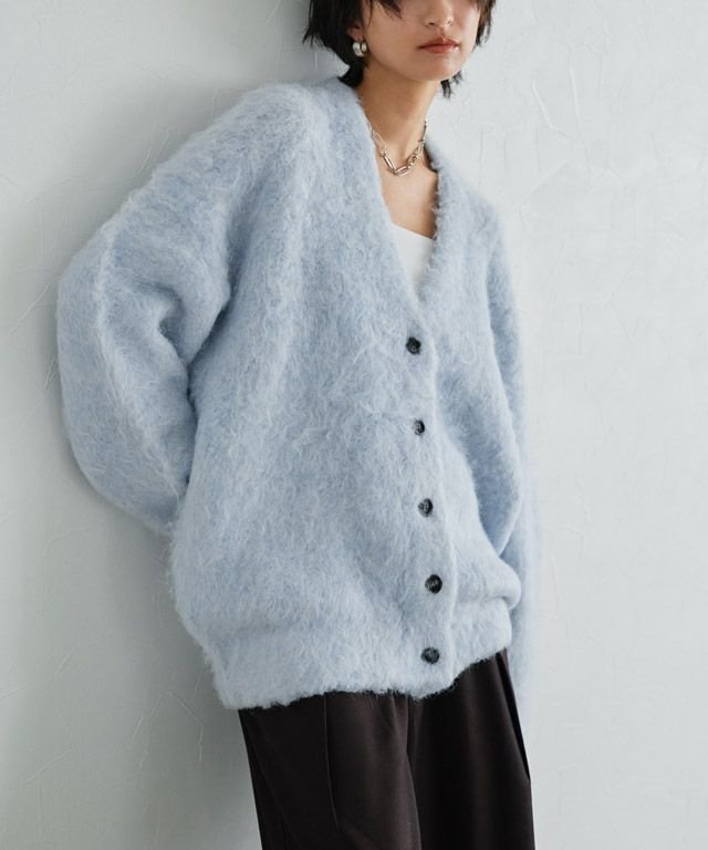 【ピエロ/Pierrot】のRASW シャギーロングニットカーディガン インテリア・キッズ・メンズ・レディースファッション・服の通販 founy(ファニー) 　ファッション　Fashion　レディースファッション　Fashion for Women　トップス・カットソー　Cut & Sew Tops　ニット　Knit Tops & Sweaters　カーディガン・羽織り　Layered Style Cardigans　送料無料　Free Shipping　トレンド　Trend, Trending Now　バランス　Balance, Style Balance　プチプライス・低価格　Affordable / Budget Price　ミックス　Mix, Mixed Style　ロング　Long, Long-Length　166cm / 杢ライトブルー / M|ID: prp329100004739043 ipo3291000000034630337