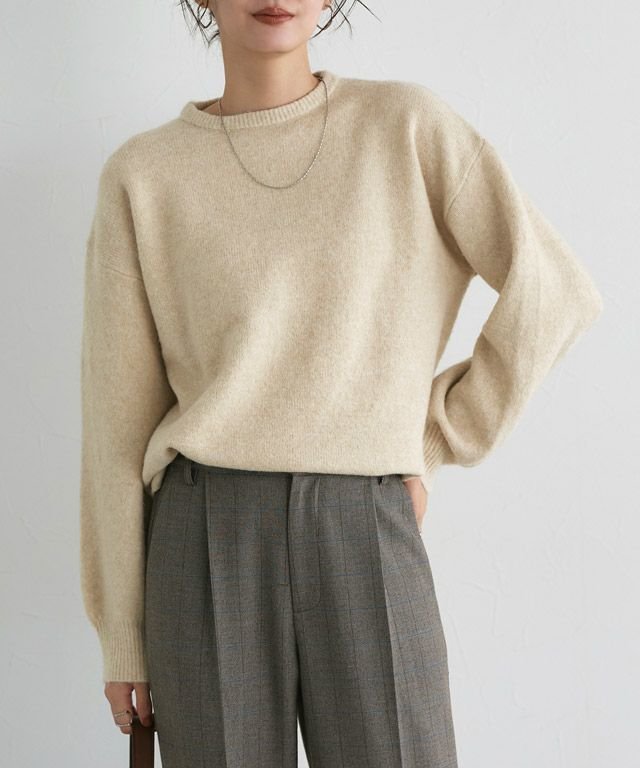 【ピエロ/Pierrot】のウールMIXオーバーサイズニット インテリア・キッズ・メンズ・レディースファッション・服の通販 founy(ファニー) 　ファッション　Fashion　レディースファッション　Fashion for Women　トップス・カットソー　Cut & Sew Tops　ニット　Knit Tops & Sweaters　送料無料　Free Shipping　スリット　Slit, Slit Detail　プチプライス・低価格　Affordable / Budget Price　167cm / 杢ベージュ / M|ID: prp329100004740303 ipo3291000000034244089