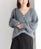 【ピエロ/Pierrot】のゴールドボタンシャギーニットカーディガン 150cm / チャコール / M|ID: prp329100004740316 ipo3291000000034244177