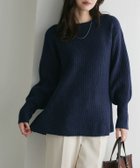 【ピエロ/Pierrot】のふんわりウォッシャブルボリューム袖フレアニット 167cm / ネイビー / M|ID: prp329100004740317 ipo3291000000034545511