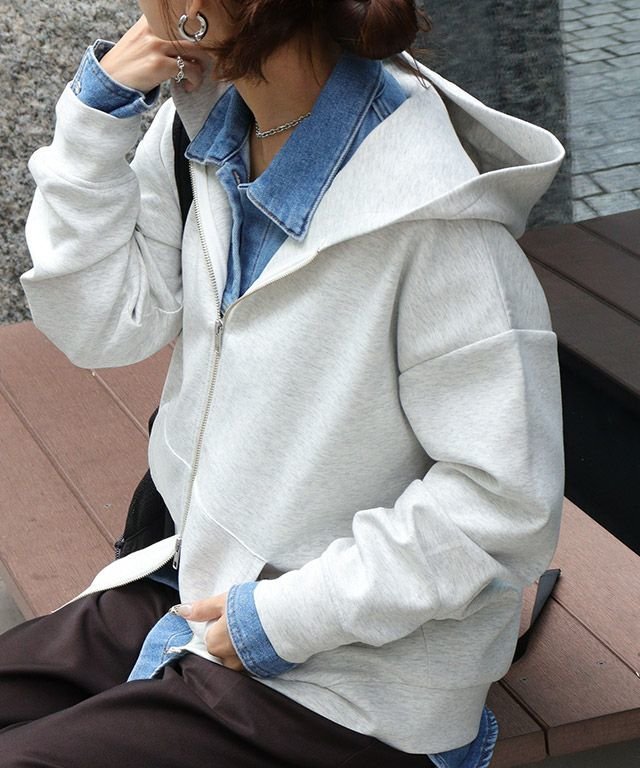 【ピエロ/Pierrot】のダンボールスウェットダブルジップパーカー インテリア・キッズ・メンズ・レディースファッション・服の通販 founy(ファニー) 　ファッション　Fashion　レディースファッション　Fashion for Women　トップス・カットソー　Cut & Sew Tops　レディースパーカー・カジュアルフーディー　Casual Hoodies & Sweatshirts　スウェット・クルーネックトップス　Sweatshirts & Crewnecks / Relaxed Fit Sweat Tops　送料無料　Free Shipping　プチプライス・低価格　Affordable / Budget Price　ダンボールスウェットダブルジップパーカー|ID: prp329100004744805 ipo3291000000034296709
