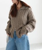 【ピエロ/Pierrot】のダブルジップケーブルニット 160cm / モカベージュ / M|ID: prp329100004744810 ipo3291000000034664950