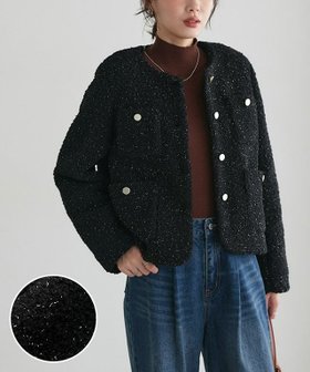 【ピエロ/Pierrot】 ラメ入りゴールドボタンジャケット人気、トレンドファッション・服の通販 founy(ファニー) ファッション Fashion レディースファッション Fashion for Women アウター Coat / Outerwear Collection レディースジャケット・軽アウター Jackets 送料無料 Free Shipping クラシカル Classical, Vintage-Inspired クロップド Cropped, Short Length バランス Balance, Style Balance プチプライス・低価格 Affordable / Budget Price エレガント 上品 Elegant |ID:prp329100004753080