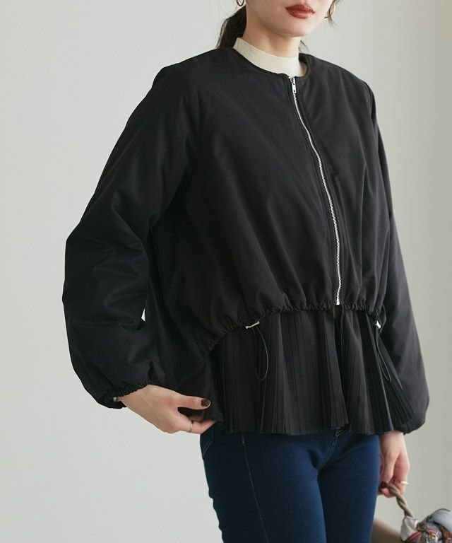 【ピエロ/Pierrot】の中綿プリーツブルゾン インテリア・キッズ・メンズ・レディースファッション・服の通販 founy(ファニー)  ファッション Fashion レディースファッション Fashion for Women アウター Coat / Outerwear Collection レディースジャケット・軽アウター Jackets ブルゾンジャケット・スポーティアウター Blouson Jackets 送料無料 Free Shipping キルティング Quilted, Quilting ブルゾン Blouson, Bomber Jacket プチプライス・低価格 Affordable / Budget Price プリーツ Pleats, Pleated 167cm / ブラック / M|ID: prp329100004753095 ipo3291000000034378400