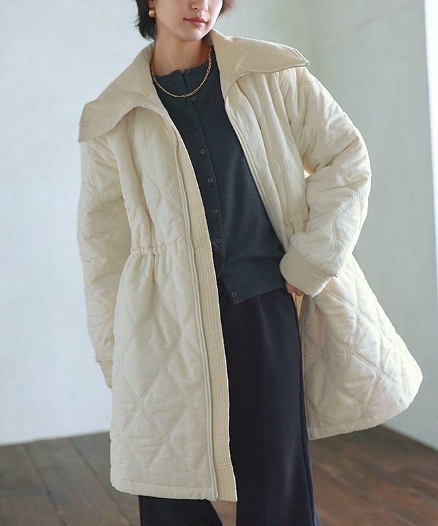 【ピエロ/Pierrot】のRASW デザインキルトドロストコート インテリア・キッズ・メンズ・レディースファッション・服の通販 founy(ファニー) 　ファッション　Fashion　レディースファッション　Fashion for Women　アウター　Coat / Outerwear Collection　コート・ロングコート・ピーコート　Long Coats, Peacoats & More　レディースジャケット・軽アウター　Jackets　送料無料　Free Shipping　キルティング　Quilted, Quilting　スリーブ　Sleeve, Long Sleeve / Short Sleeve　タフタ　Taffeta, Structured Fabric　フレア　Flare, Flared　プチプライス・低価格　Affordable / Budget Price　エレガント 上品　Elegant　[RASW]デザインキルトドロストコート|ID: prp329100004763119 ipo3291000000034474975