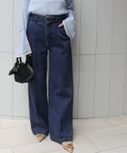 【ピエロ/Pierrot】のベルト付きピンタックセミワイドデニム 人気、トレンドファッション・服の通販 founy(ファニー) ファッション Fashion レディースファッション Fashion for Women パンツ Pants & Trousers ベルト&ウエストマーク Belts & Waist Accessories デニム Denim, Jeans Material フロント Front, Front Design プチプライス・低価格 Affordable / Budget Price thumbnail 157cm / ネイビー / M|ID: prp329100004771592 ipo3291000000034567920