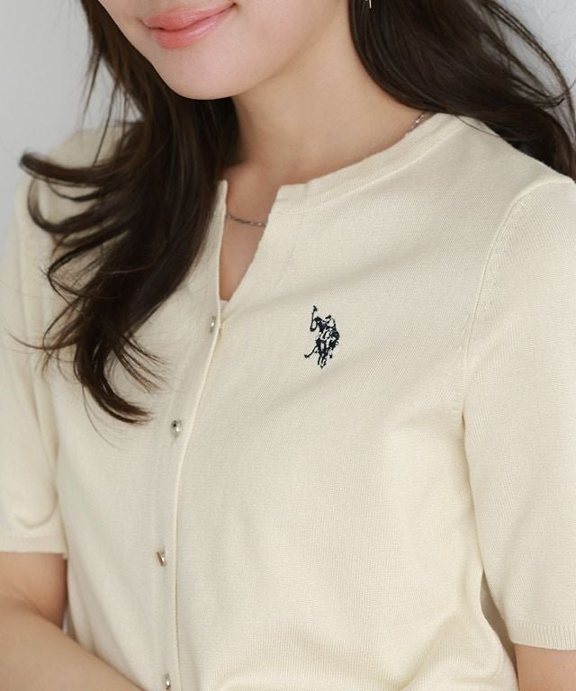 【ピエロ/Pierrot】の【U.S.POLO ASSN.】キーネックデザインカーディガン インテリア・キッズ・メンズ・レディースファッション・服の通販 founy(ファニー) 　ファッション　Fashion　レディースファッション　Fashion for Women　トップス・カットソー　Cut & Sew Tops　カーディガン・羽織り　Layered Style Cardigans　シンプル　Simple, Minimal　プチプライス・低価格　Affordable / Budget Price　夏　Summer　166cm / アイボリー×ネイビー / M|ID: prp329100004773111 ipo3291000000036072655