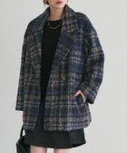 【ピエロ/Pierrot】のブークレーチェックPコート 人気、トレンドファッション・服の通販 founy(ファニー) ファッション Fashion レディースファッション Fashion for Women アウター Coat / Outerwear Collection コート・ロングコート・ピーコート Long Coats, Peacoats & More レディースジャケット・軽アウター Jackets Pコート Pea Coats 送料無料 Free Shipping チェック Check, Plaid, Tartan デニム Denim, Jeans Material フェミニン Feminine, Girly プチプライス・低価格 Affordable / Budget Price thumbnail 167cm / ネイビー / M|ID: prp329100004775697 ipo3291000000034619324
