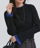 【ピエロ/Pierrot】のバイカラーフレアスリーブリブニット 人気、トレンドファッション・服の通販 founy(ファニー) ファッション Fashion レディースファッション Fashion for Women トップス・カットソー Cut & Sew Tops ニット Knit Tops & Sweaters おすすめ Recommended / Our Picks シンプル Simple, Minimal スリーブ Sleeve, Long Sleeve / Short Sleeve フレア Flare, Flared プチプライス・低価格 Affordable / Budget Price リブニット Rib Knit, Ribbed Knit 春 Spring 秋 Autumn thumbnail 167cm / ブラック×ロイヤルブルー / M|ID: prp329100004789801 ipo3291000000035746344