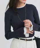 【ピエロ/Pierrot】のバイカラーフレアスリーブリブニット 人気、トレンドファッション・服の通販 founy(ファニー) ファッション Fashion レディースファッション Fashion for Women トップス・カットソー Cut & Sew Tops ニット Knit Tops & Sweaters おすすめ Recommended / Our Picks シンプル Simple, Minimal スリーブ Sleeve, Long Sleeve / Short Sleeve フレア Flare, Flared プチプライス・低価格 Affordable / Budget Price リブニット Rib Knit, Ribbed Knit 春 Spring 秋 Autumn thumbnail 167cm / ネイビー×オフホワイト / M|ID: prp329100004789801 ipo3291000000035746346