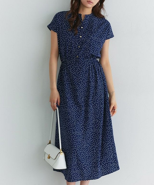 【ピエロ/Pierrot】のピンタックデザインドットワンピース インテリア・キッズ・メンズ・レディースファッション・服の通販 founy(ファニー) 　ファッション　Fashion　レディースファッション　Fashion for Women　ワンピース　Dresses　クラシカル　Classical, Vintage-Inspired　ドット　Polka Dot, Dot Pattern　フェミニン　Feminine, Girly　プチプライス・低価格　Affordable / Budget Price　エレガント 上品　Elegant　夏　Summer　ピンタックデザインドットワンピース|ID: prp329100004793334 ipo3291000000034779642