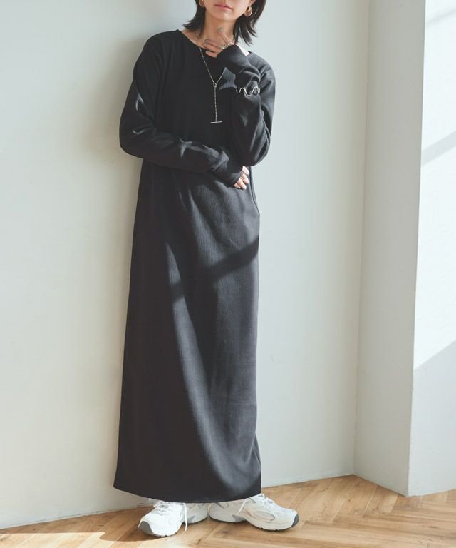 【ピエロ/Pierrot】のRASW 機能付きテレコIラインロングワンピース インテリア・キッズ・メンズ・レディースファッション・服の通販 founy(ファニー) 　ファッション　Fashion　レディースファッション　Fashion for Women　ワンピース　Dresses　送料無料　Free Shipping　インナー　Innerwear　シンプル　Simple, Minimal　スリーブ　Sleeve, Long Sleeve / Short Sleeve　テレコ　Ribbed, Rib Stitch　プチプライス・低価格　Affordable / Budget Price　ベスト　Vest, Waistcoat　ロング　Long, Long-Length　166cm / チャコール / M|ID: prp329100004796235 ipo3291000000035230034