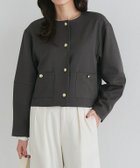 【ピエロ/Pierrot】のゴールドボタンノーカラージャケット 167cm / チャコール / M|ID:prp329100004817363