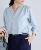 【ピエロ/Pierrot】のゴールドボタンVネックTブラウス 人気、トレンドファッション・服の通販 founy(ファニー) ファッション Fashion レディースファッション Fashion for Women トップス・カットソー Cut & Sew Tops シャツ・ブラウス・オフィスカジュアル Elegant Blouses & Button-Ups Vネックトップス V-Neck Tops / V-Cut Neckline Shirts 送料無料 Free Shipping カットソー Cut and Sewn Top シンプル Simple, Minimal ジョーゼット Georgette, Semi-Sheer Fabric フロント Front, Front Design プチプライス・低価格 Affordable / Budget Price エレガント 上品 Elegant thumbnail 166cm / ライトブルー / M|ID: prp329100004832139 ipo3291000000035965289