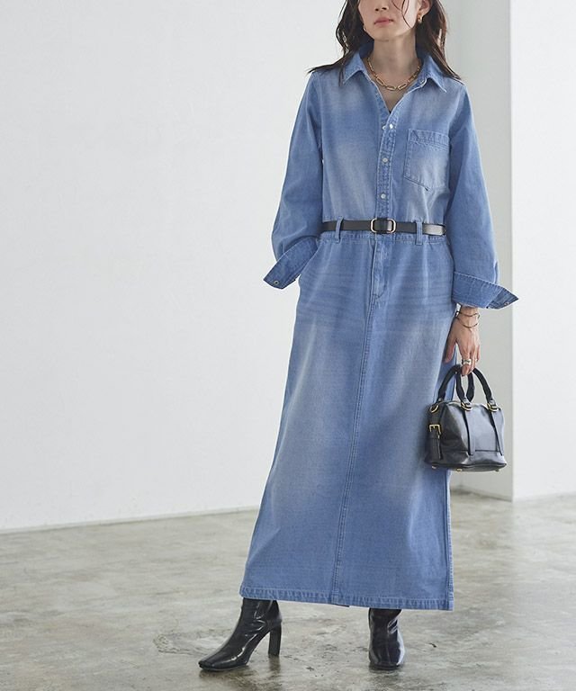 【ピエロ/Pierrot】のRASW デニムシャツワンピース インテリア・キッズ・メンズ・レディースファッション・服の通販 founy(ファニー) 　ファッション　Fashion　レディースファッション　Fashion for Women　ワンピース　Dresses　シャツワンピース / 1枚で着映えコーデ　Shirt Dresses　送料無料　Free Shipping　デニム　Denim, Jeans Material　プチプライス・低価格　Affordable / Budget Price　ロング　Long, Long-Length　[RASW]デニムシャツワンピース|ID: prp329100004834779 ipo3291000000035214213