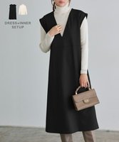 【ピエロ/Pierrot】のインナーセットポンチワンピース 人気、トレンドファッション・服の通販 founy(ファニー) ファッション Fashion レディースファッション Fashion for Women ワンピース Dresses カットソー Cut and Sewn Top フレア Flare, Flared プチプライス・低価格 Affordable / Budget Price ロング Long, Long-Length |ID:prp329100004839864