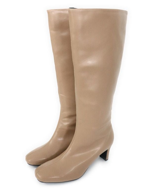 【ピエロ/Pierrot】のジップレススクエアトゥロングブーツ インテリア・キッズ・メンズ・レディースファッション・服の通販 founy(ファニー) 　ファッション　Fashion　レディースファッション　Fashion for Women　シューズ　Shoes, Footwear　プチプライス・低価格　Affordable / Budget Price　今季　This Season, Current Season　ベージュ|ID: prp329100004841154 ipo3291000000036067900