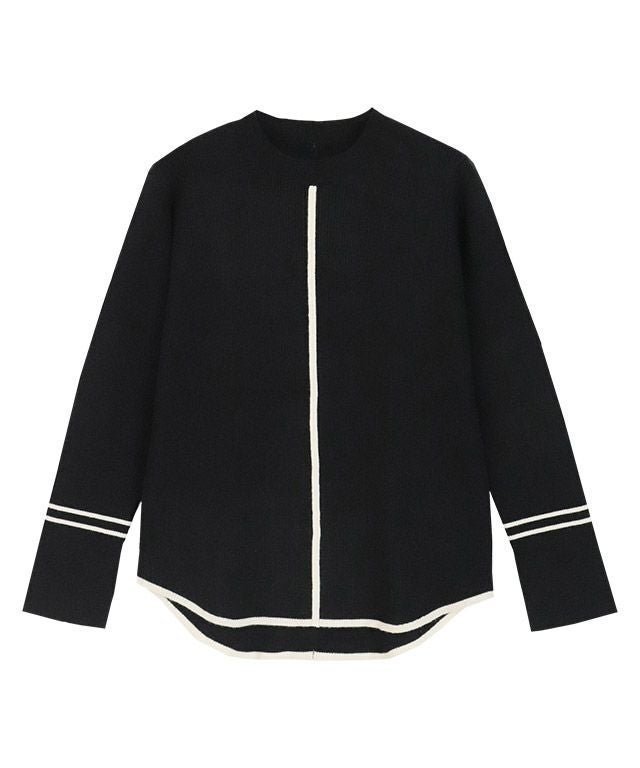 【ピエロ/Pierrot】のバイカラーライナーニット 人気、トレンドファッション・服の通販 founy(ファニー) 　ファッション　Fashion　レディースファッション　Fashion for Women　トップス・カットソー　Cut & Sew Tops　ニット　Knit Tops & Sweaters　シンプル　Simple, Minimal　ジャケット　Jacket, Outerwear　スリット　Slit, Slit Detail　トレンド　Trend, Trending Now　プチプライス・低価格　Affordable / Budget Price　 other-1|ID: prp329100004841156 ipo3291000000036067956